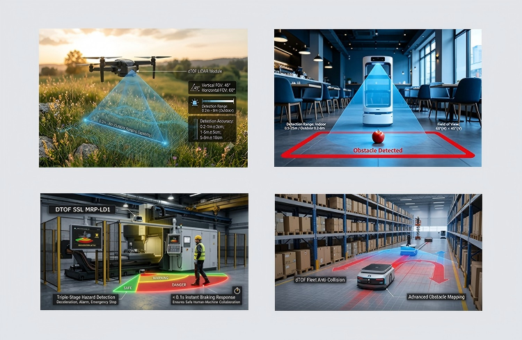 dToF LiDAR applications across drones, robotics and industrial systems