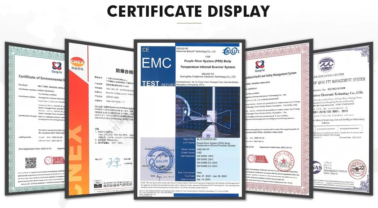 Purpleriver certification display for Drone LiDAR manufacturing quality