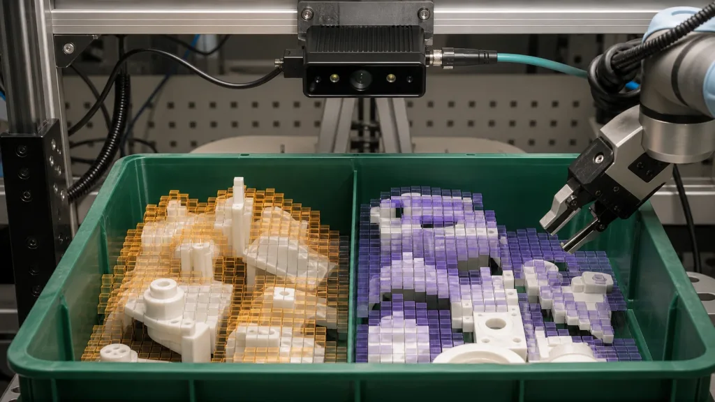 3D Depth Sensor for Bin-Picking: A Pilot Plan for Coverage, Calibration, and Data Handoff